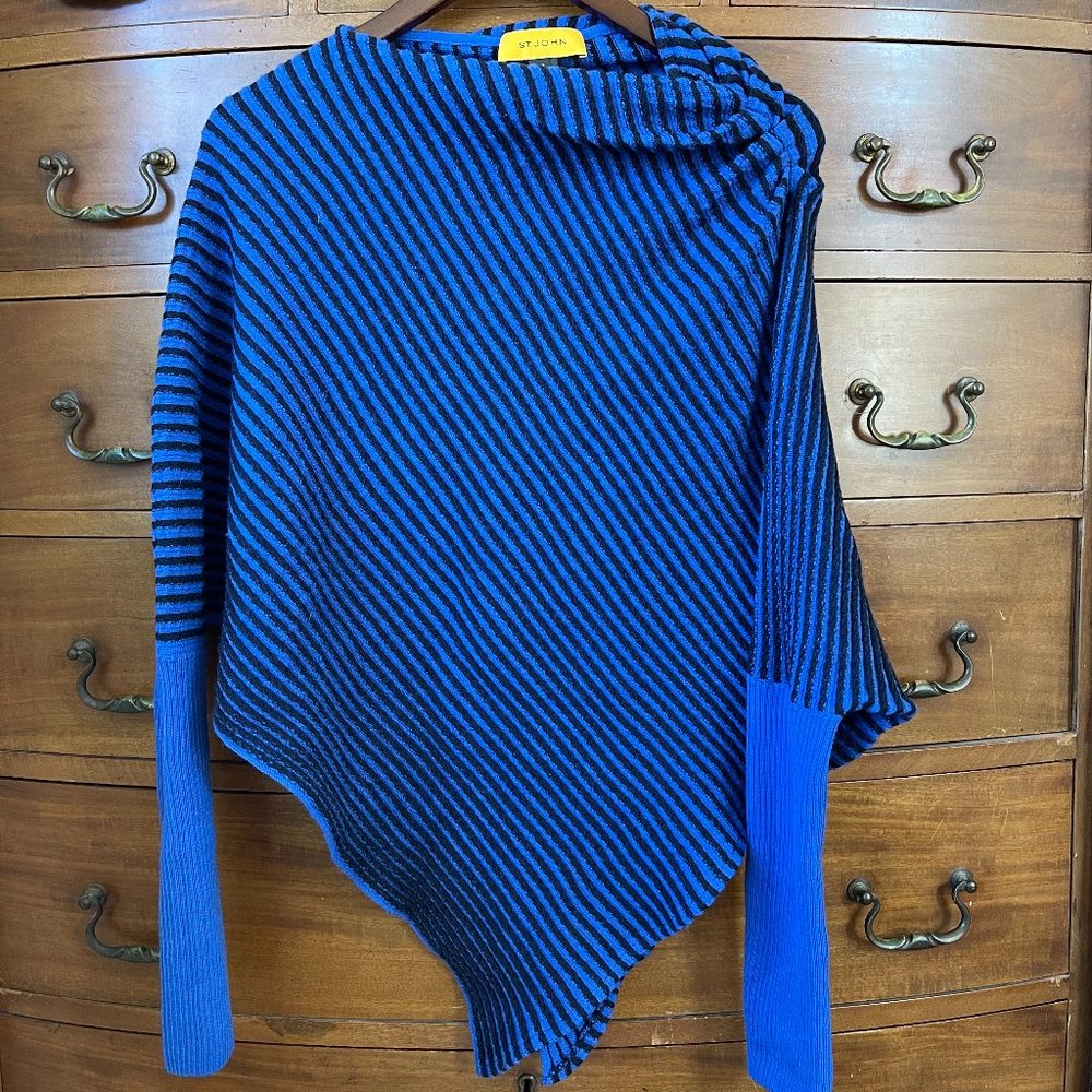 St. John 100% Wool Sweater Poncho